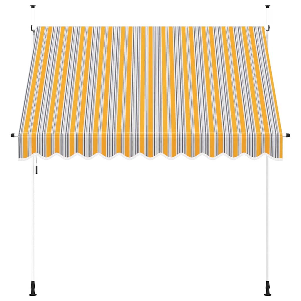 Kokkupandav varikatus, kollase-sinisetriibuline, 250 cm