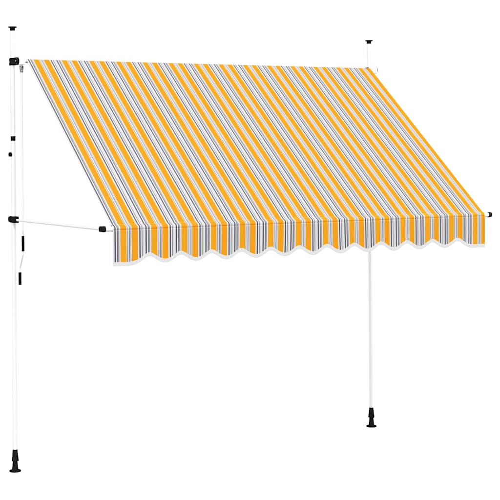 Kokkupandav varikatus, kollase-sinisetriibuline, 300 cm