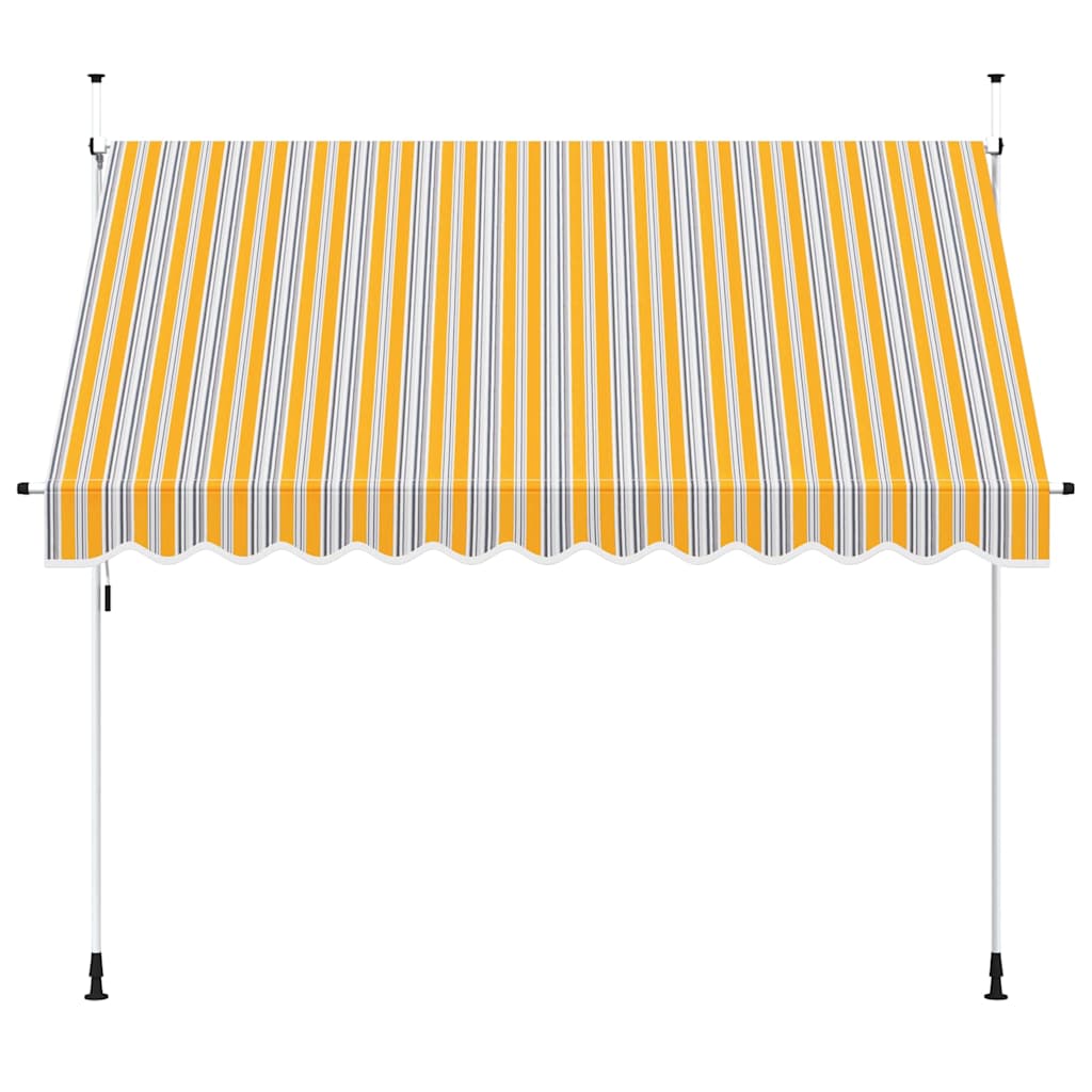 Kokkupandav varikatus, kollase-sinisetriibuline, 300 cm