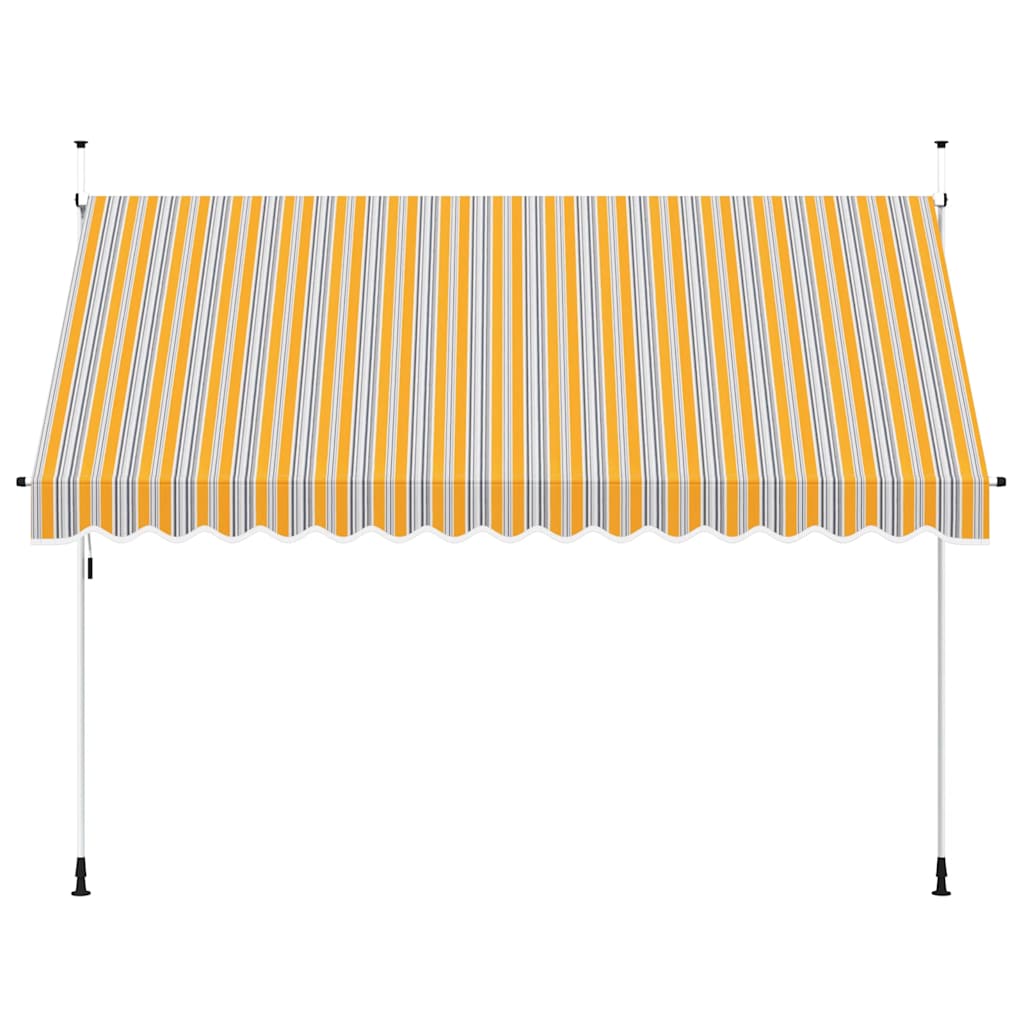Kokkupandav varikatus, kollase-sinisetriibuline, 350 cm