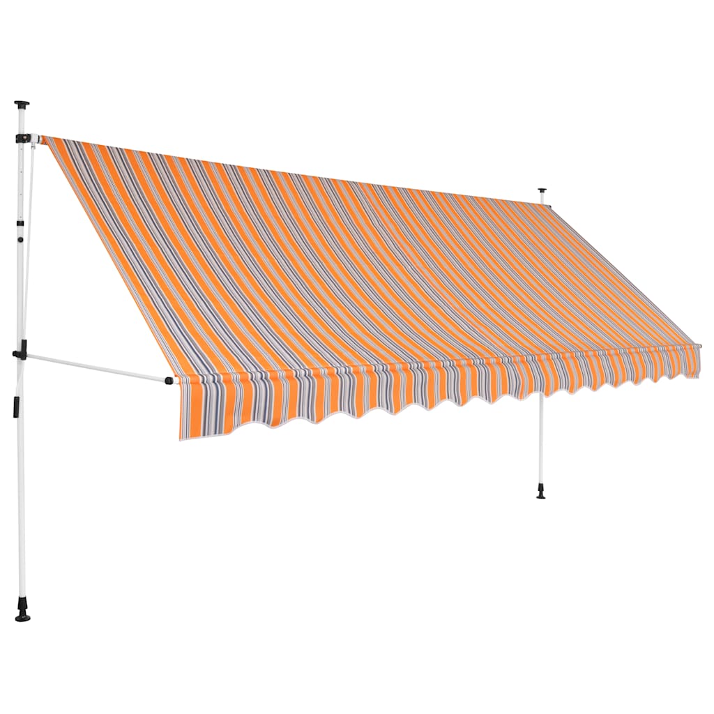 Kokkupandav varikatus, kollase-sinisetriibuline, 400 cm