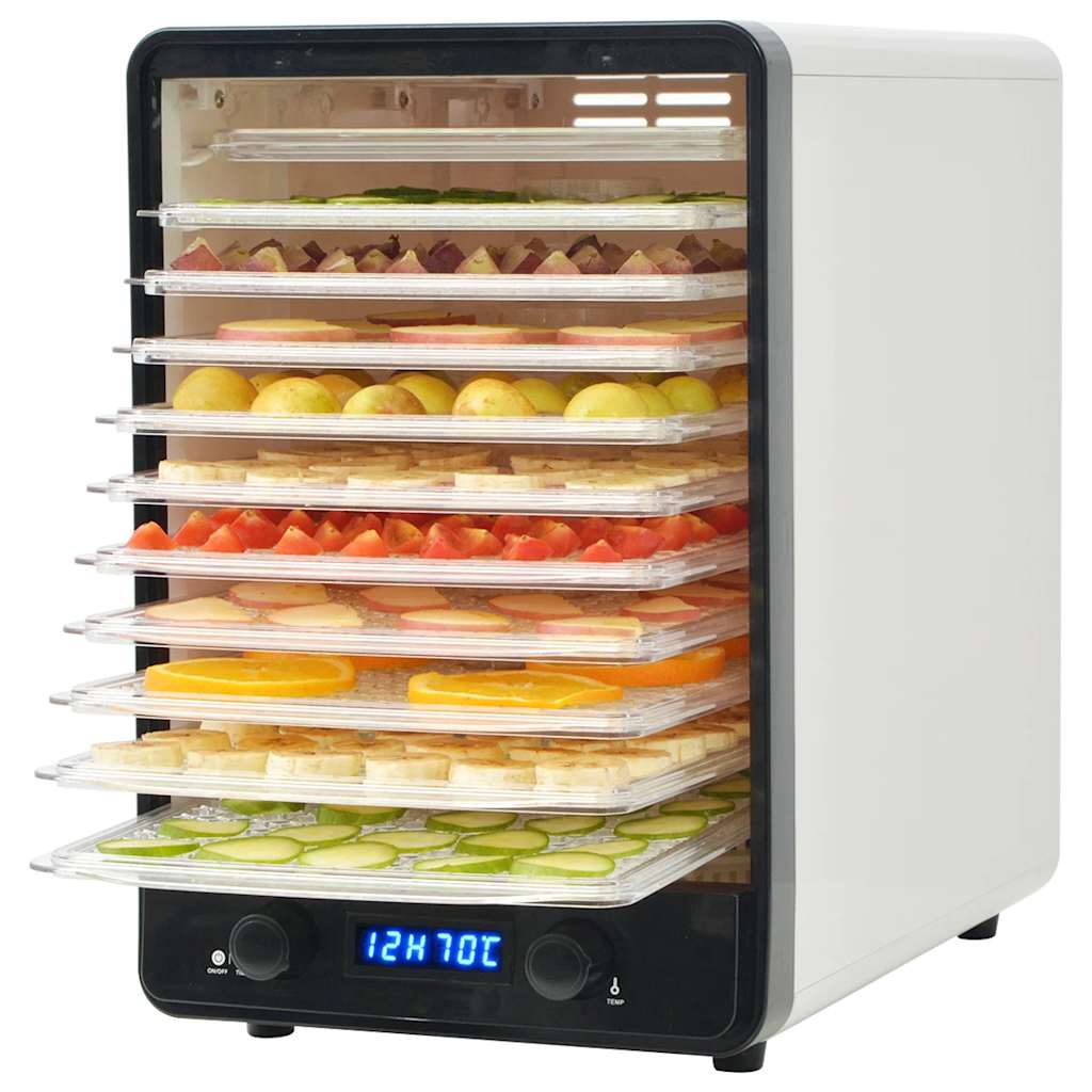 10 restiga toidukuivati, 550 W valge