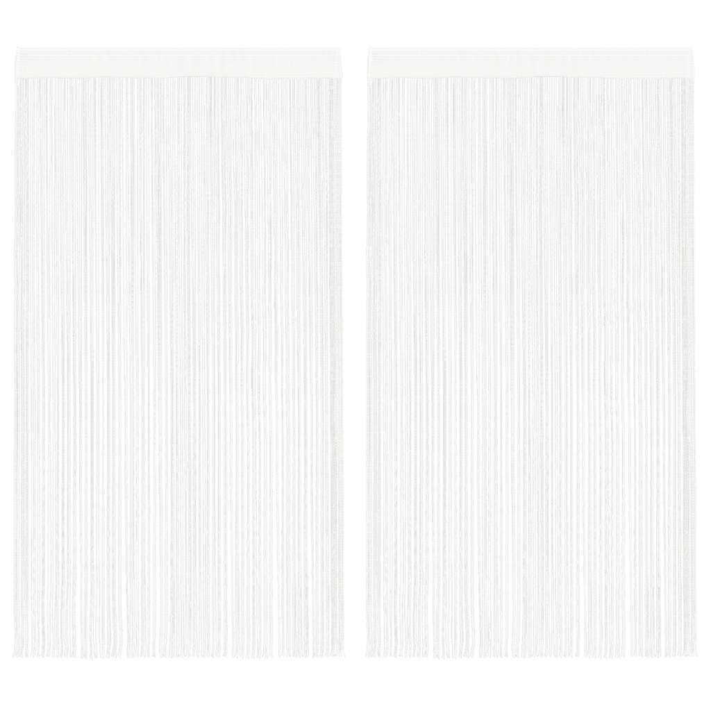 Nöörkardinad 2 tk, 140 x 250 cm, valge