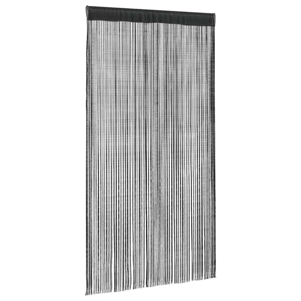 Nöörkardinad 2 tk, 140 x 250 cm, must