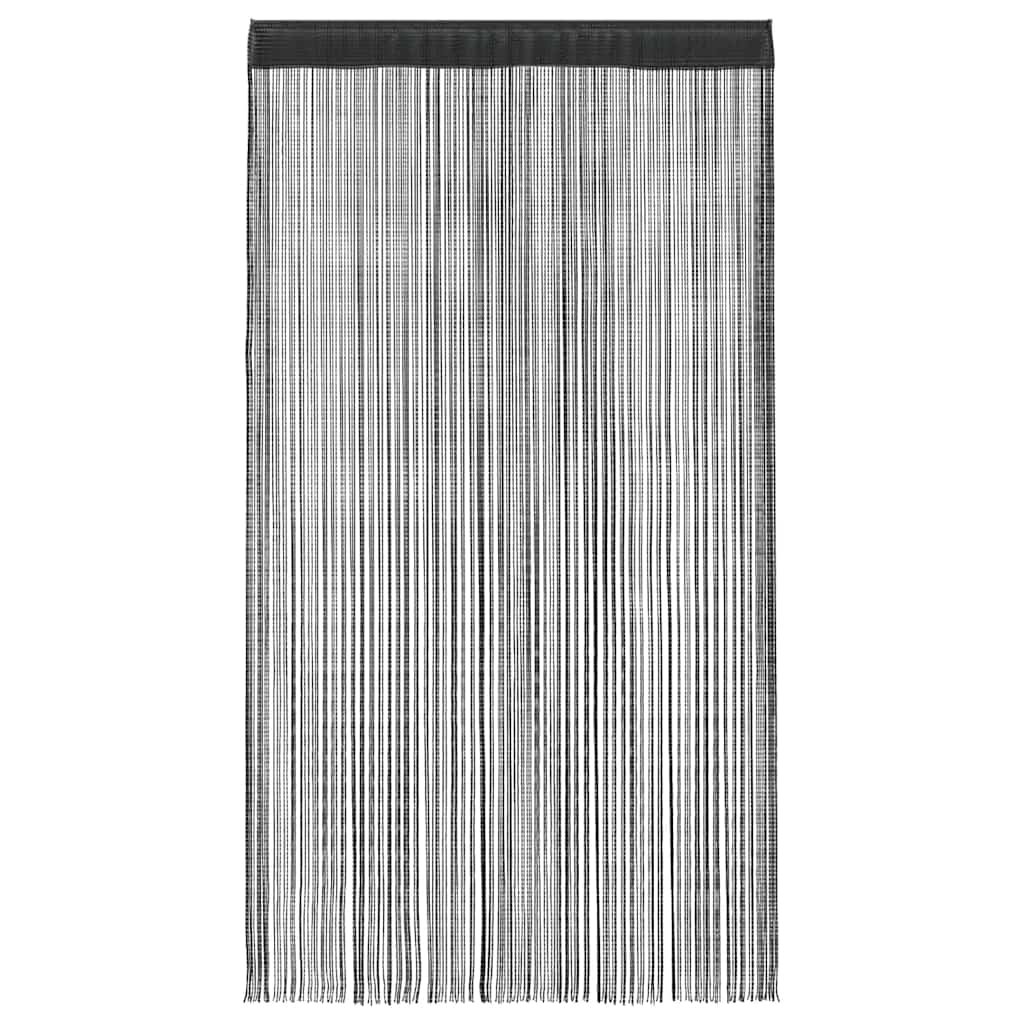 Nöörkardinad 2 tk, 140 x 250 cm, must