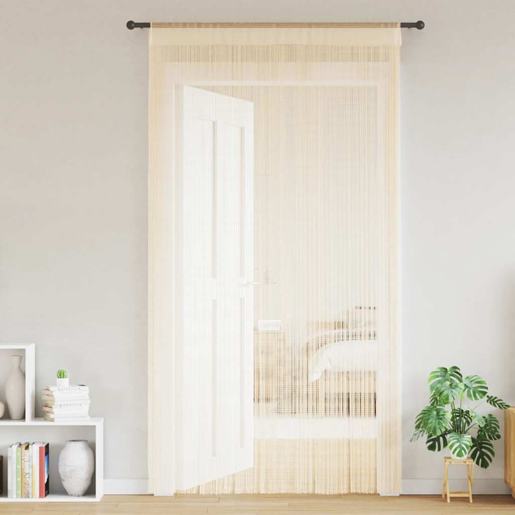 Nöörkardinad 2 tk, 100 x 250 cm, kreemjasvalge