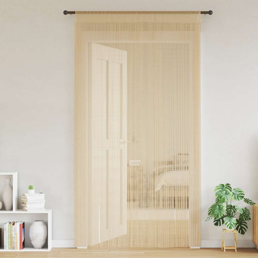 Nöörkardinad 2 tk, 100 x 250 cm, beež