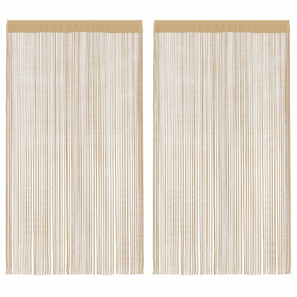 Nöörkardinad 2 tk, 140 x 250 cm, beež