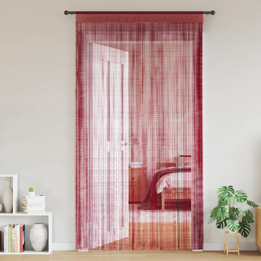 Nöörkardinad 2 tk, 140 x 250 cm, burgundiapunane