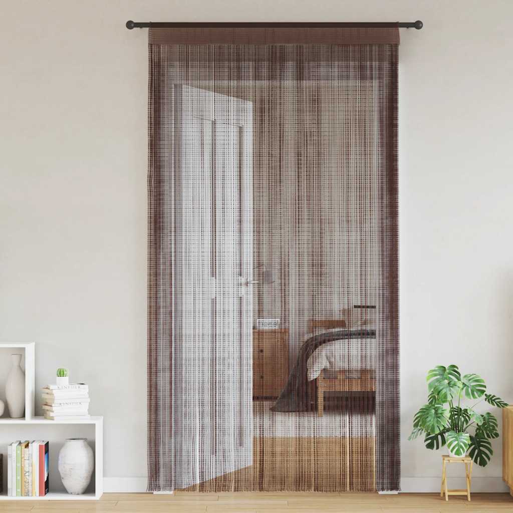 Nöörkardinad 2 tk, 100 x 250 cm, pruun