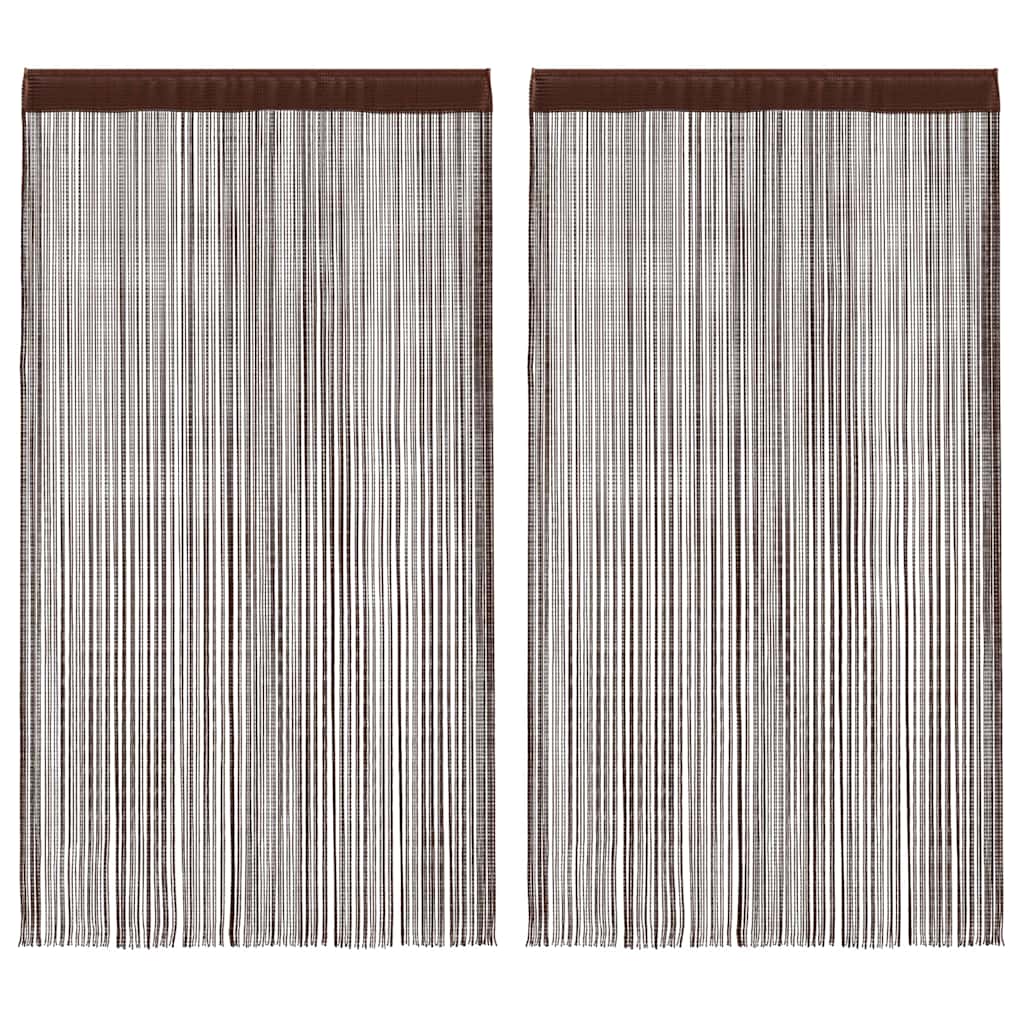 Nöörkardinad 2 tk, 140 x 250 cm, pruun