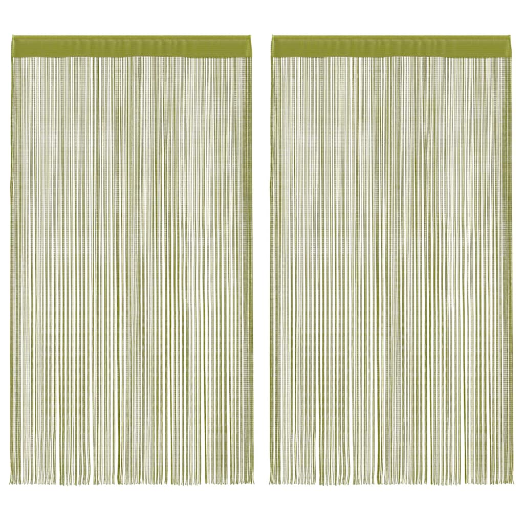Nöörkardinad 2 tk, 140 x 250 cm, roheline