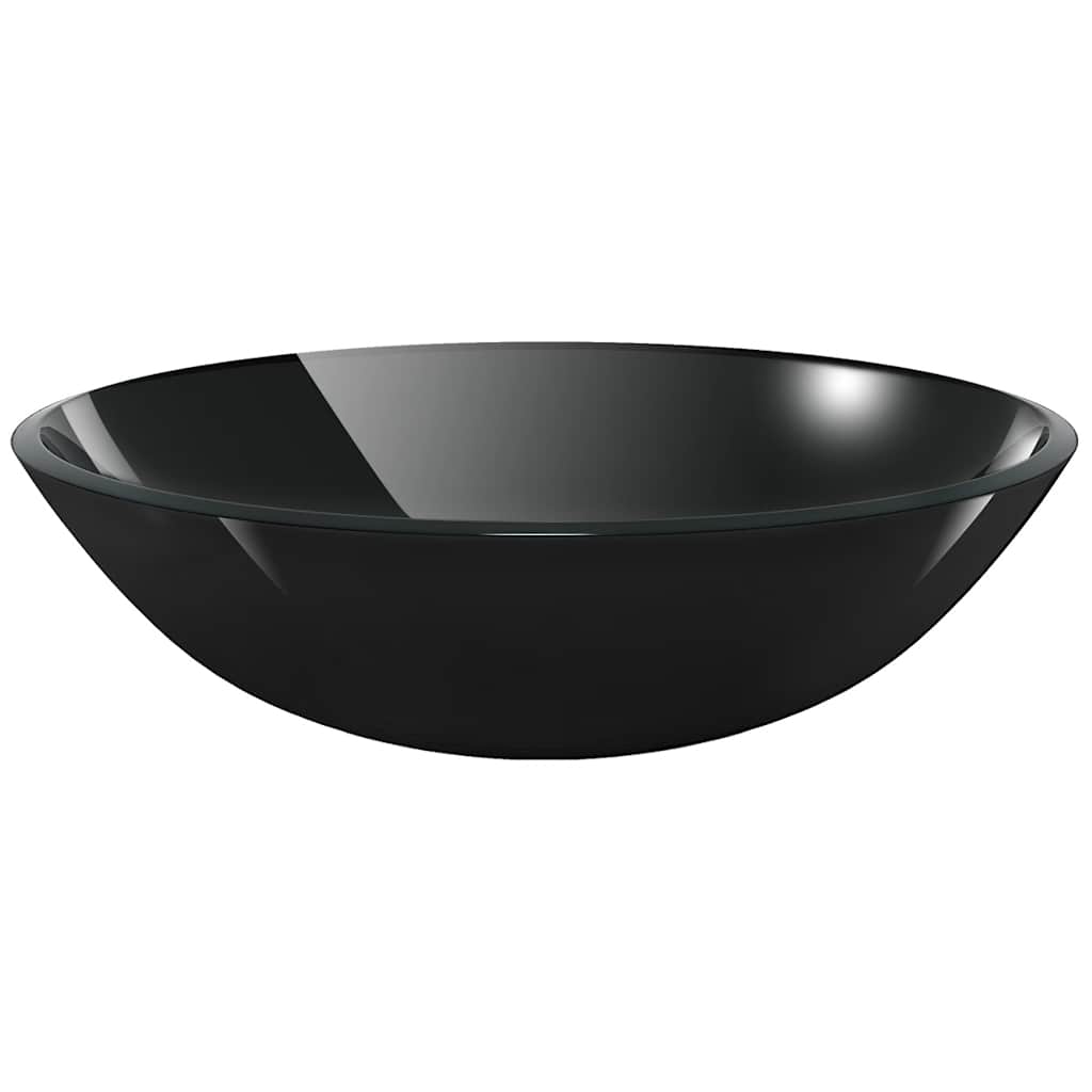 Karastatud klaasist valamu, 42 cm, must