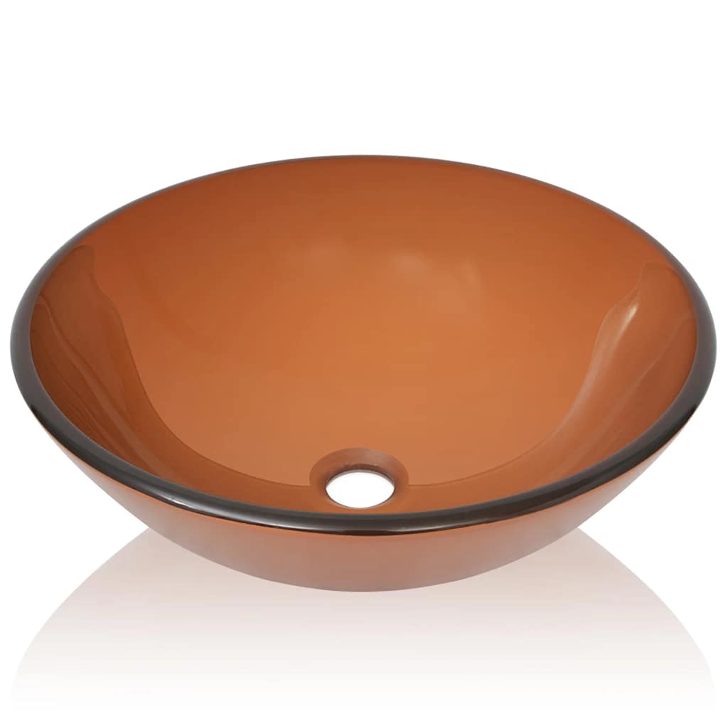 Valamu karastatud klaasist, 42 cm, pruun
