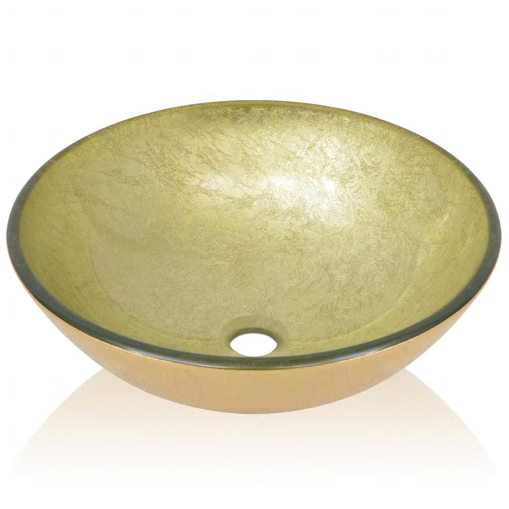 Valamu karastatud klaasist, 42 cm, kuldne