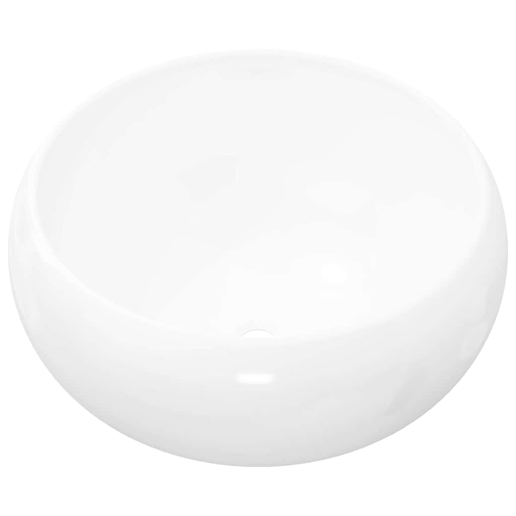 Ümar keraamiline valamu 40 x 15 cm valge