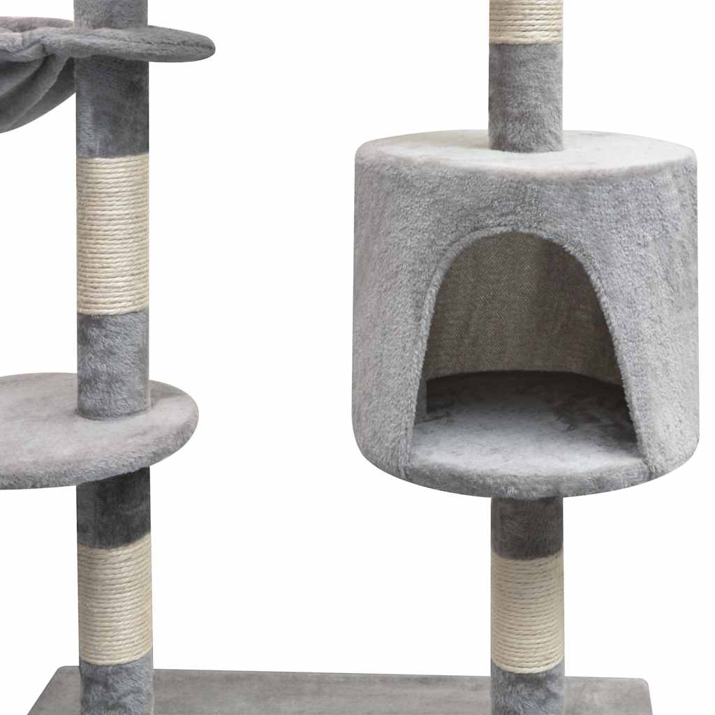 Sisalköitega kraapimispuuga kassimaja 125 cm hall