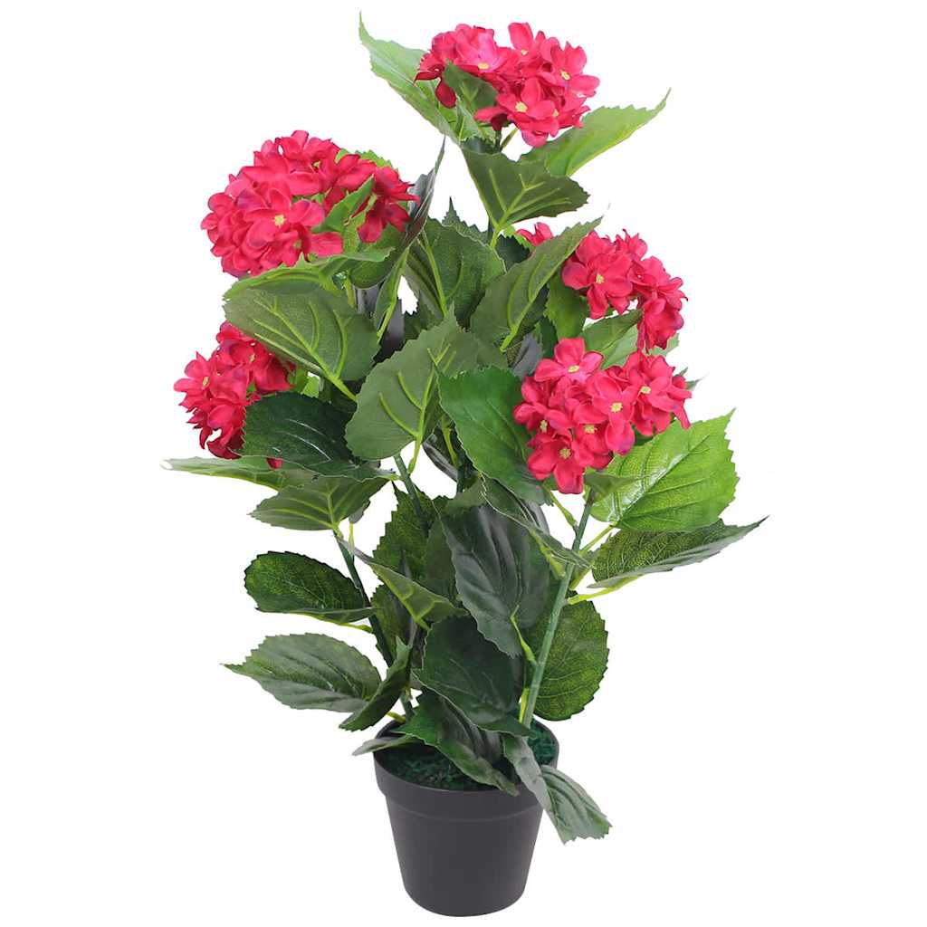 Kunsttaim hortensia potiga, 60 cm, punane