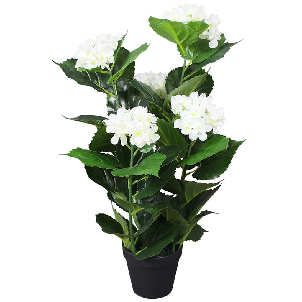 Kunsttaim hortensia potiga, 60 cm, valge