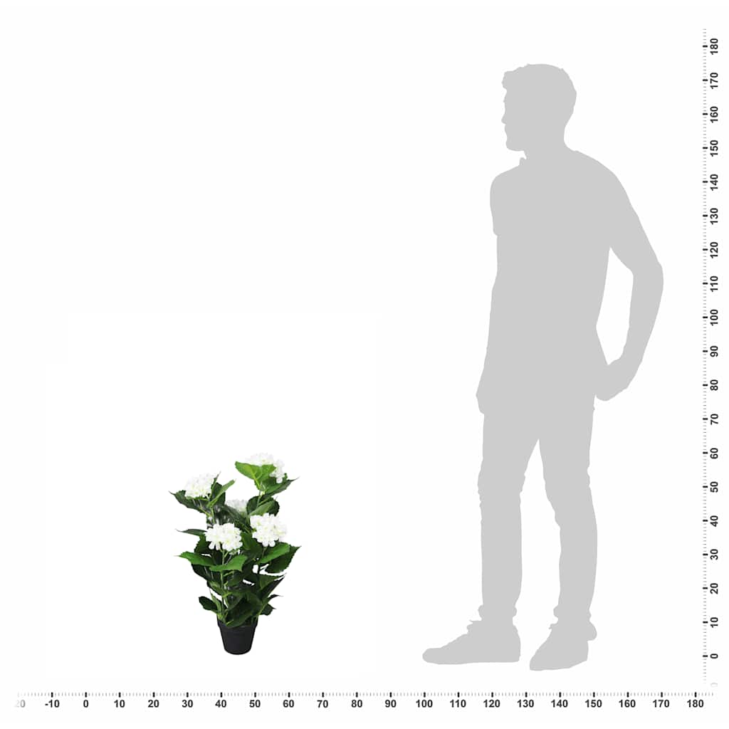 Kunsttaim hortensia potiga, 60 cm, valge