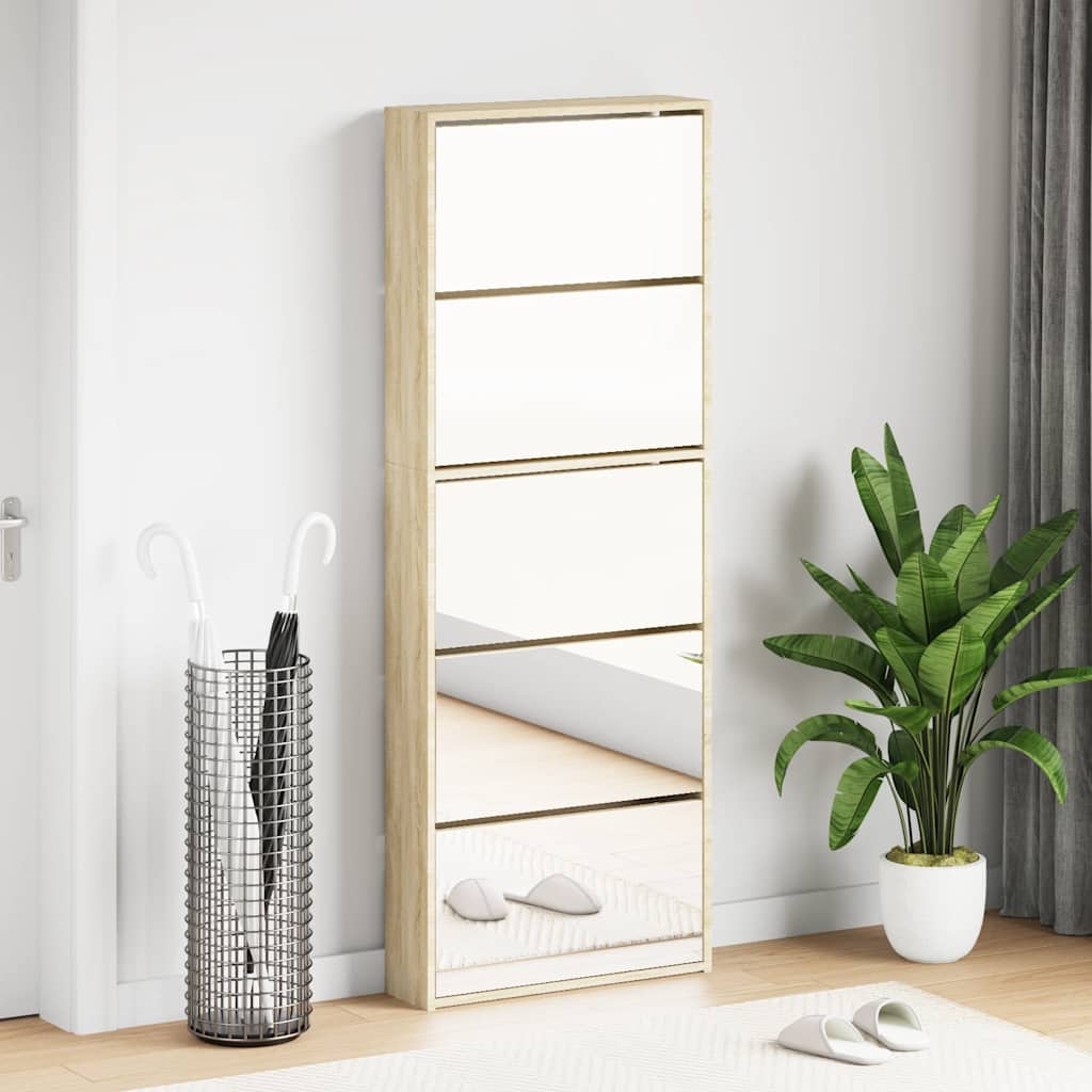 Kingakapp 5 korrust, peegliga, tamm 63 x 17 x 169,5 cm