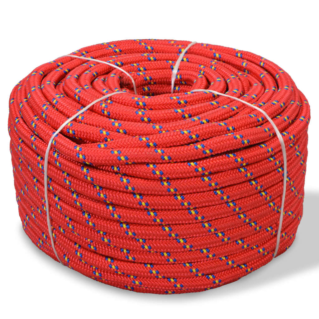 Paadiköis polürpopüleenist 10 mm, 50 m, punane