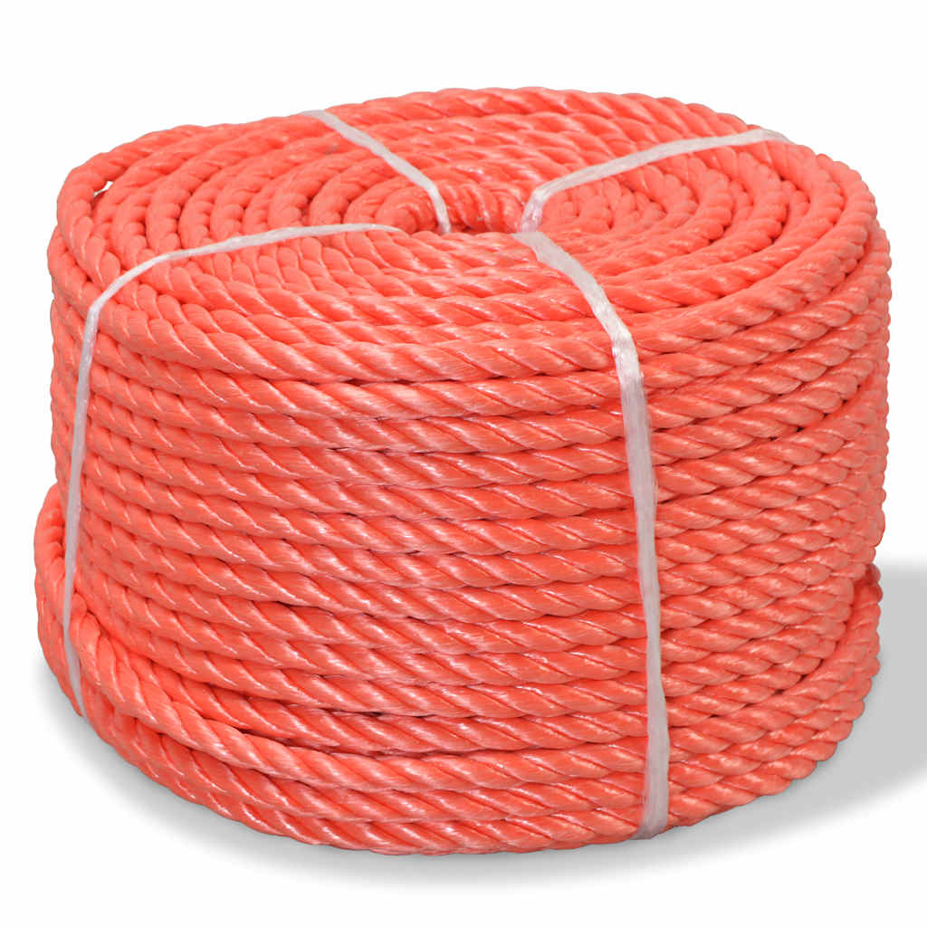 Punutud paadiköis polürpopüleenist 10 mm, 100 m, oranž