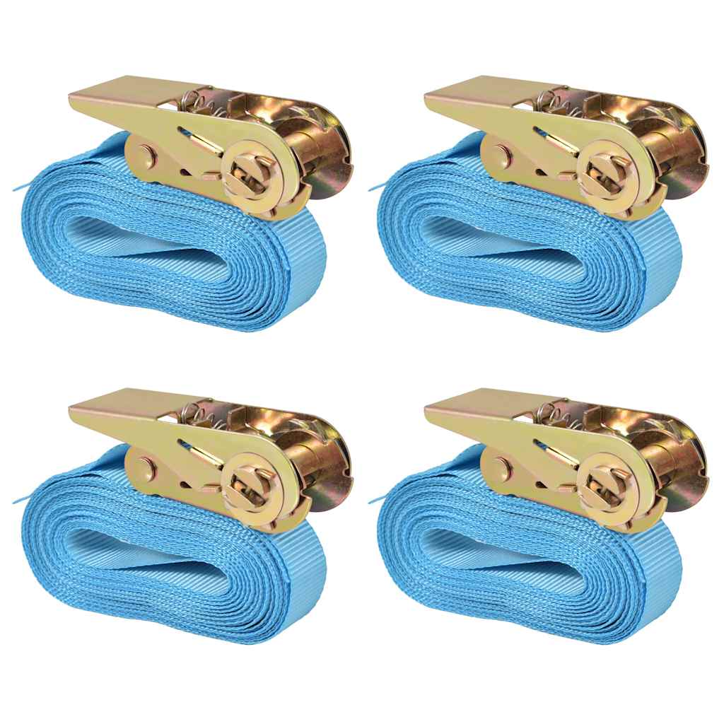 Pingutitega koormarihmad 4 tk 0,8 tonni 6 m x 25 mm, sinine