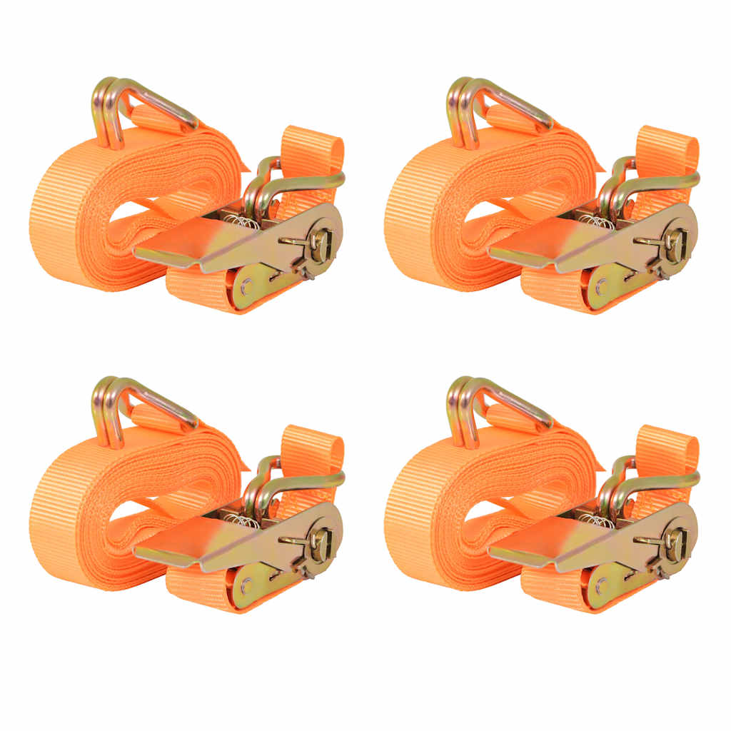 Pingutitega koormarihmad 4 tk 0,4 tonni 6 m x 25 mm, oranž