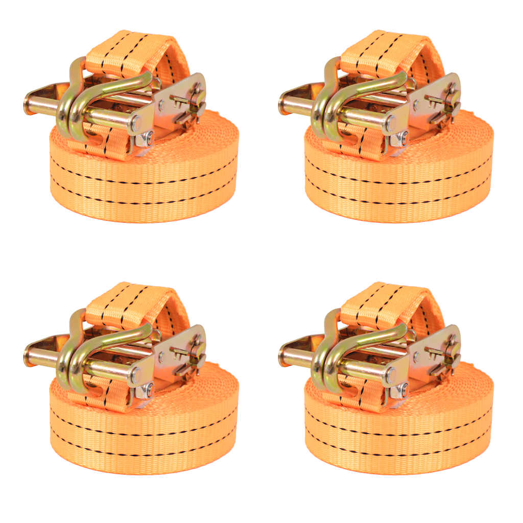Pingutitega koormarihmad 4 tk 1 tonn 6 m x 38 mm, oranž