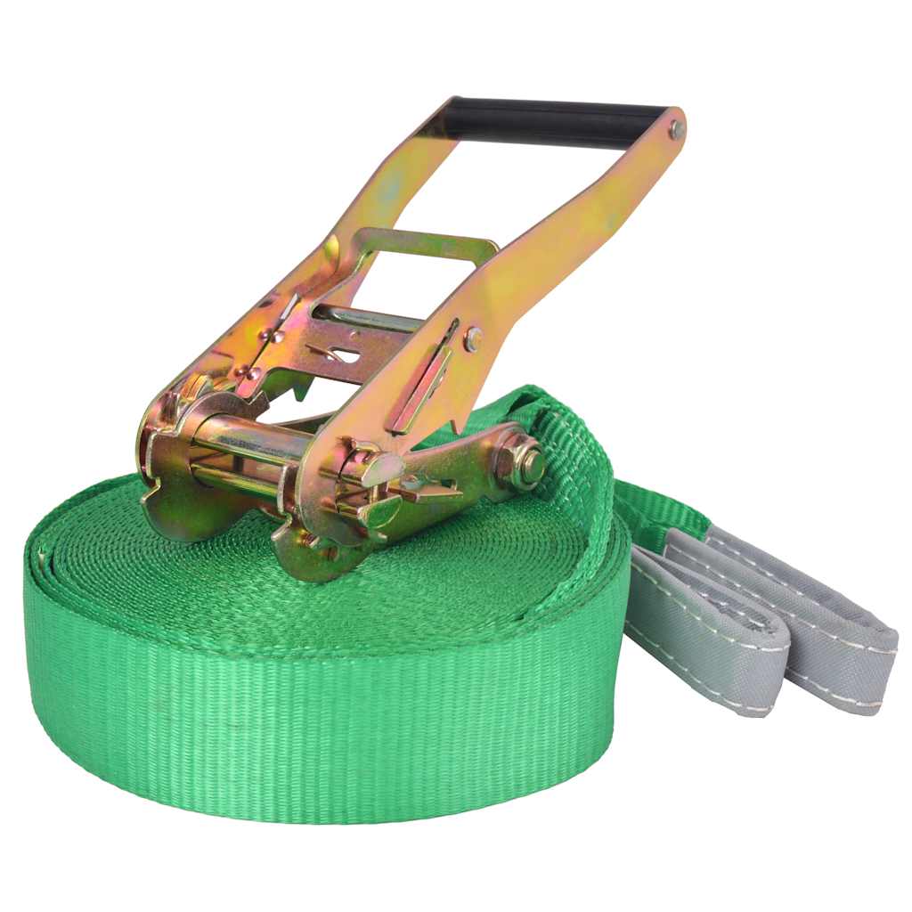 Slackline 15 m x 50 mm 150 kg roheline
