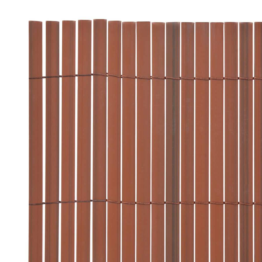 Kahepoolne piirdeaed, PVC 90 x 300 cm, pruun