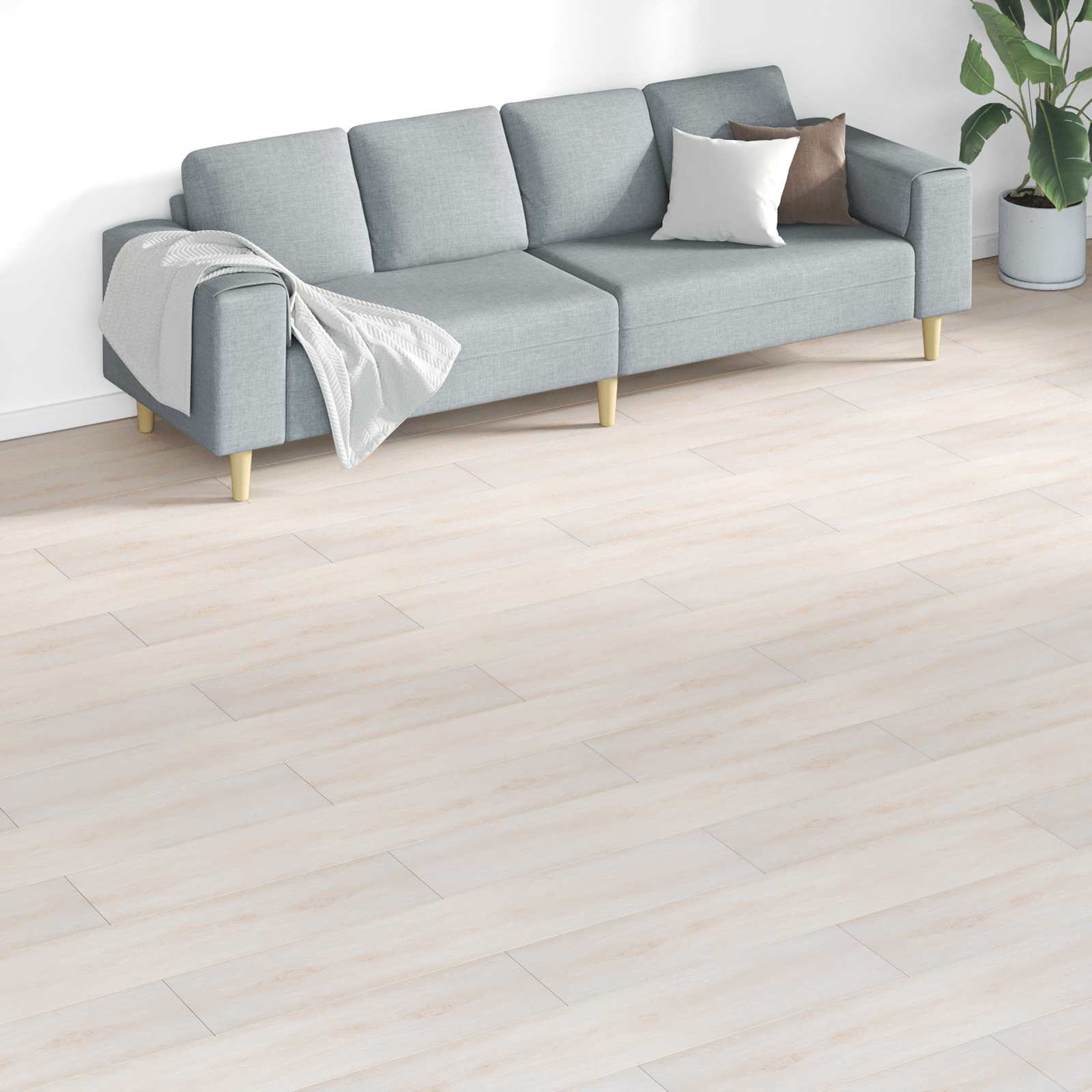 Põrandaplaadid Klassikaline valge tamm 5,26 m² 18 tk PVC