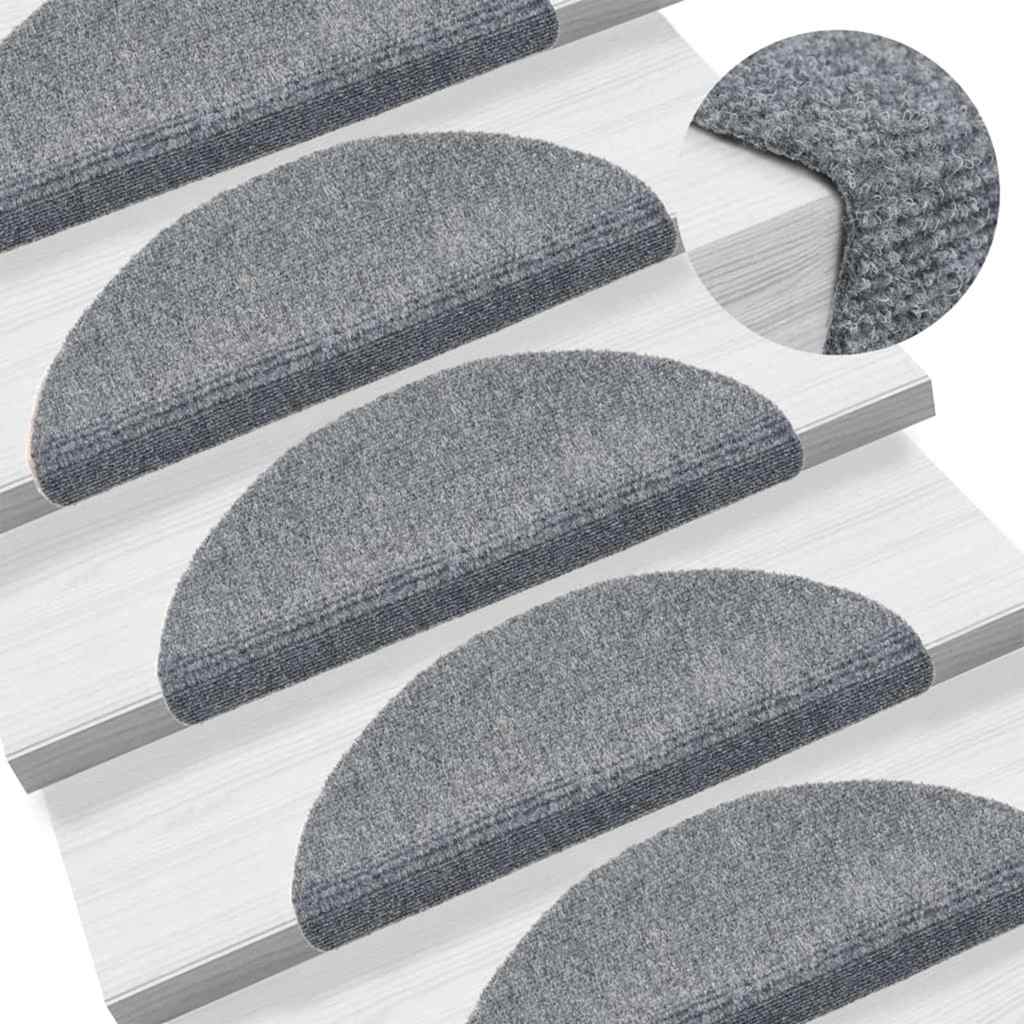 Isekleepuvad trepimatid, 15 tk, 56 x 17 x 3 cm, helehall, poolringikujulised