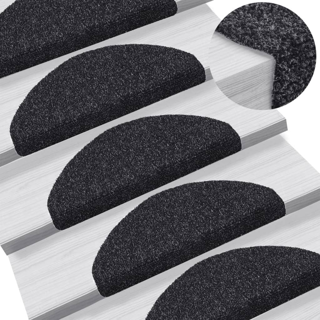 Isekleepuvad trepimatid, 15 tk, 65 x 21 x 4 cm, mustad, poolringikujulised, suured