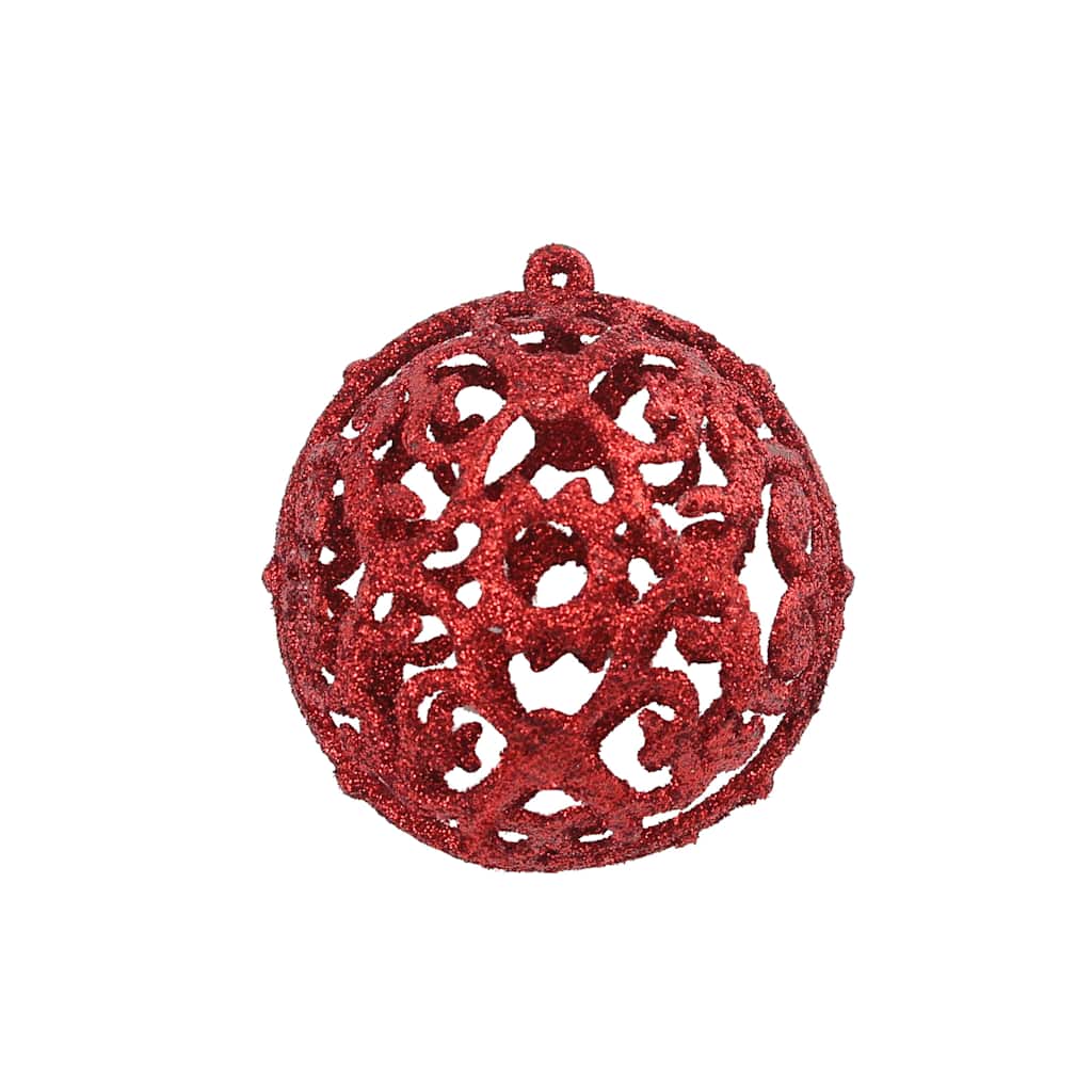 100-osaline jõulukuulide komplekt, 3/4/6 cm, punane