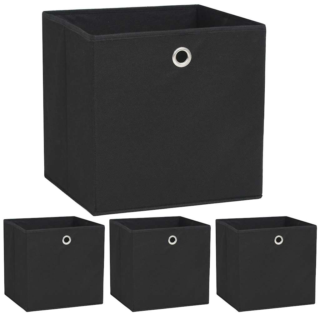 Mittekootud kangast hoiukastid 4 tk 32 x 32 x 32 cm must