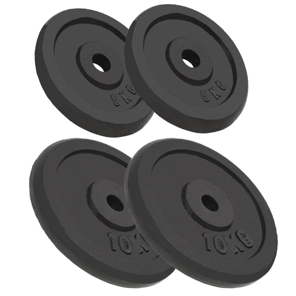 Kangi kettad, 4 tk, 2 x 10 kg + 2 x 5 kg, malm