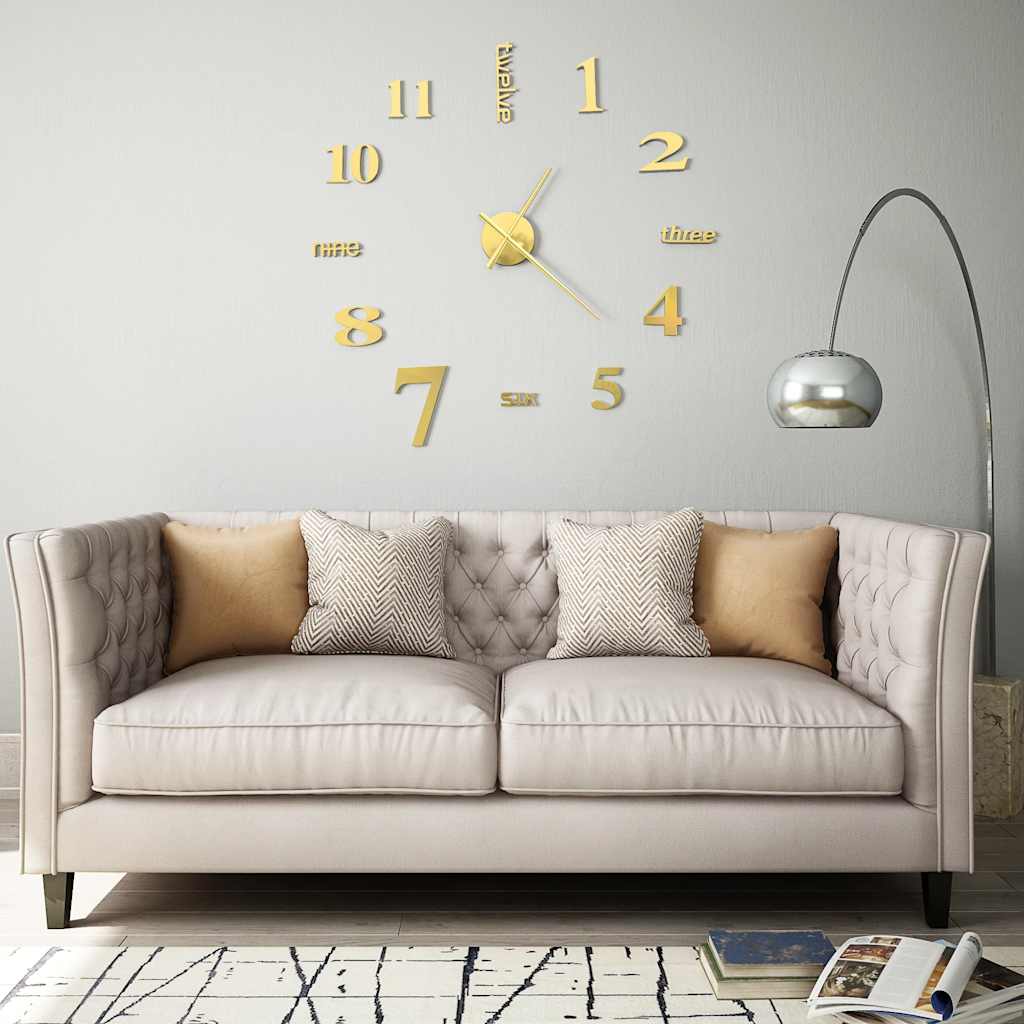 3D seinakell, modernne disain, 100 cm XXL kuldne