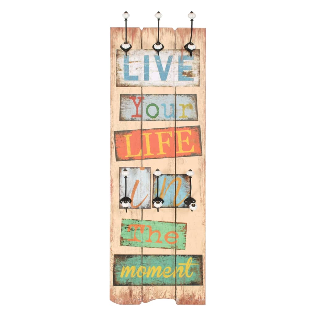 Riidenagi kuue konksuga, 120 x 40 cm, "LIVE LIFE