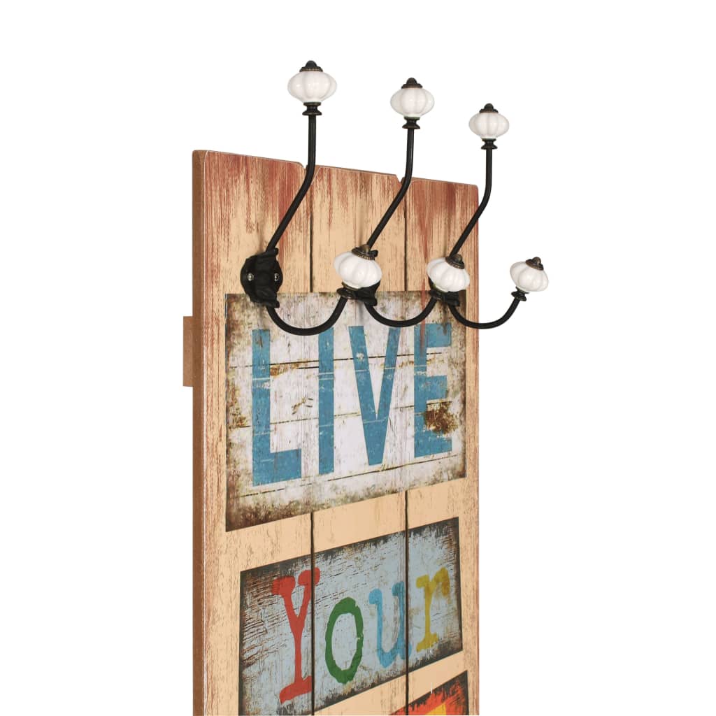 Riidenagi kuue konksuga, 120 x 40 cm, "LIVE LIFE