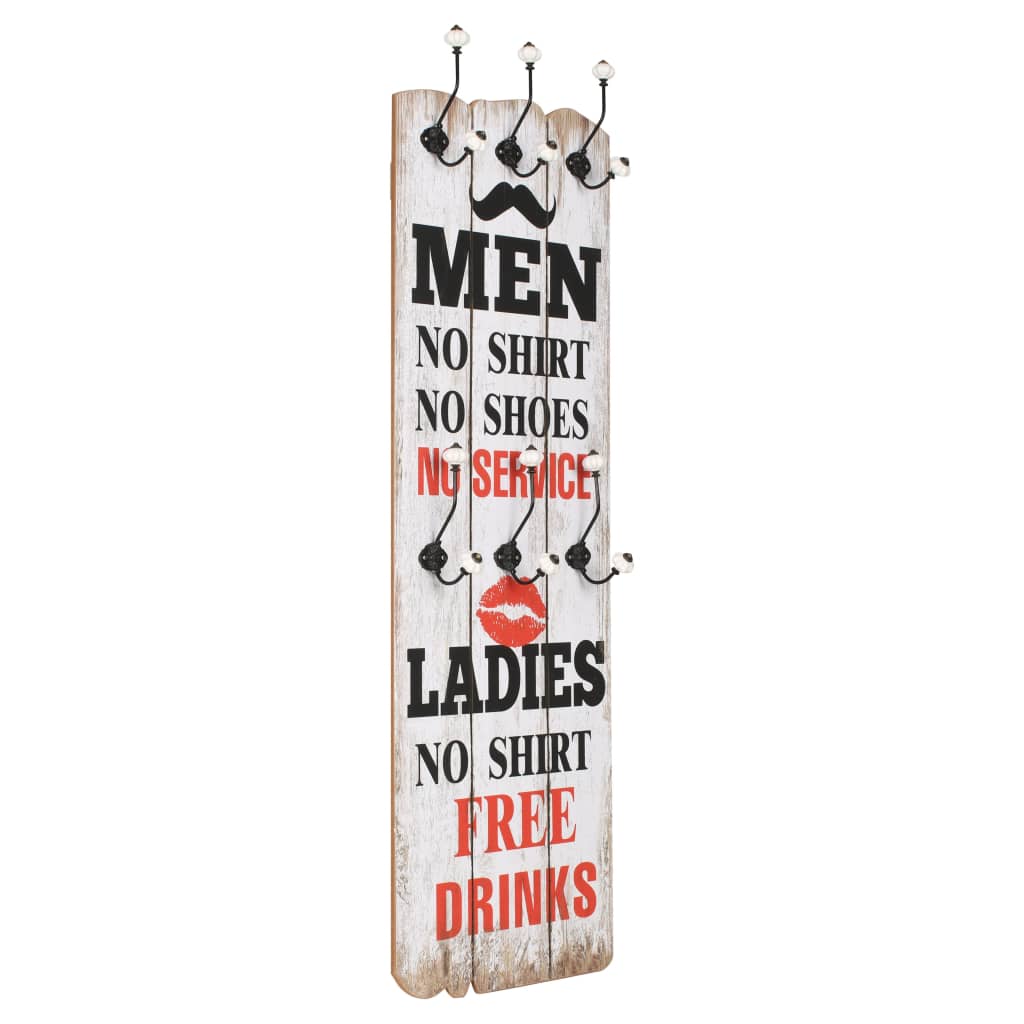 Riidenagi kuue konksuga, 120 x 40 cm, "MEN LADIES