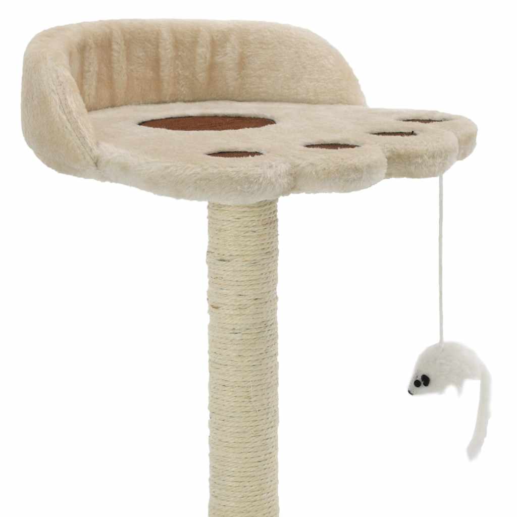 Sisalköitega kraapimispuuga kassimaja 40 cm, beež ja pruun