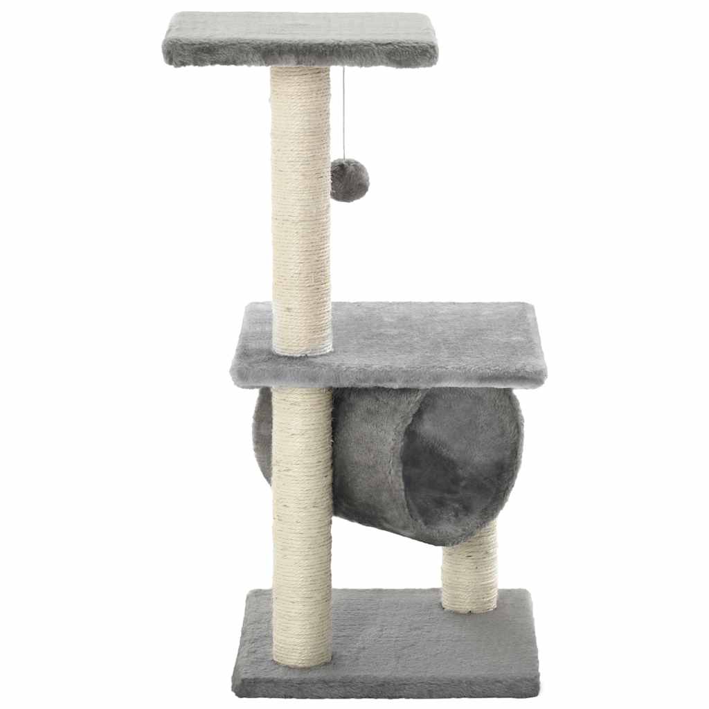 Sisalköitega kraapimispuuga kassimaja 65 cm, hall
