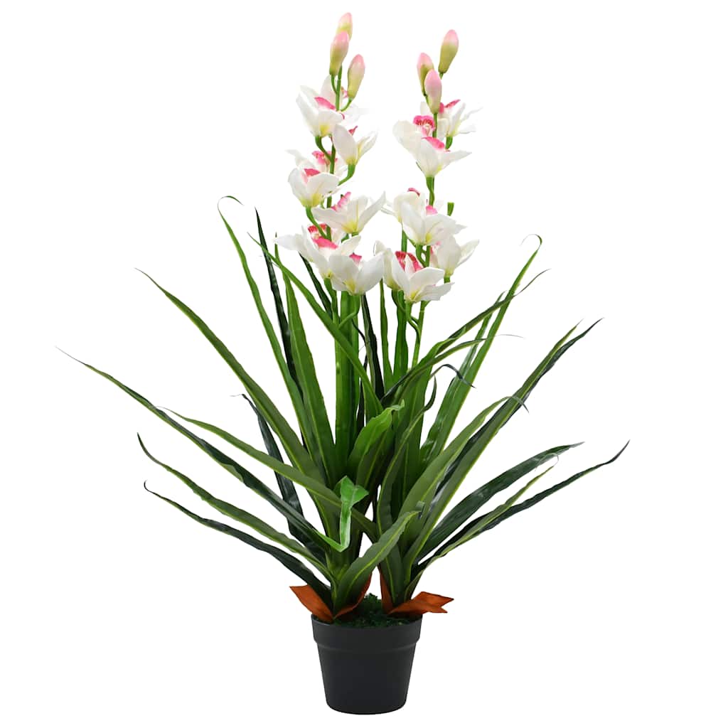 Kunsttaim tsümbiidium orhidee potiga, 100 cm, roheline