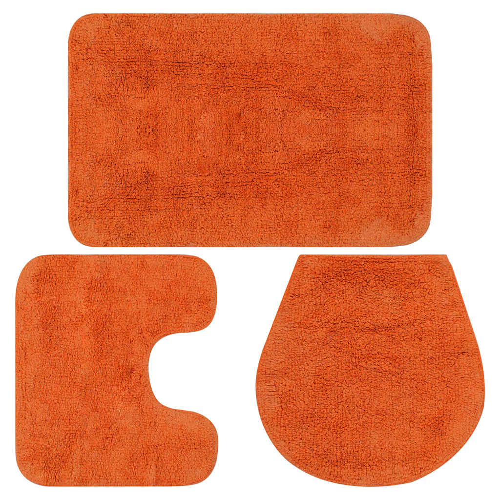 3-osaline vannitoamattide komplekt, kangas, oranž