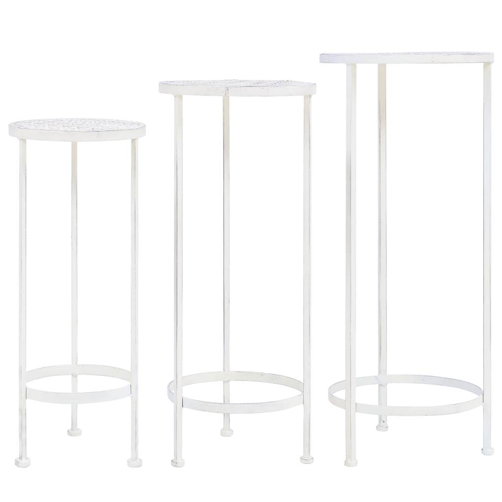 Taimealus, 3 tk, vanaaegses stiilis, metall, antiikvalge