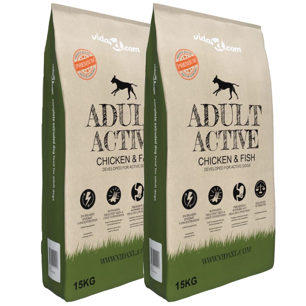 Koerte kuivtoit Adult Active Chicken & Fish (2 x 15 kg)