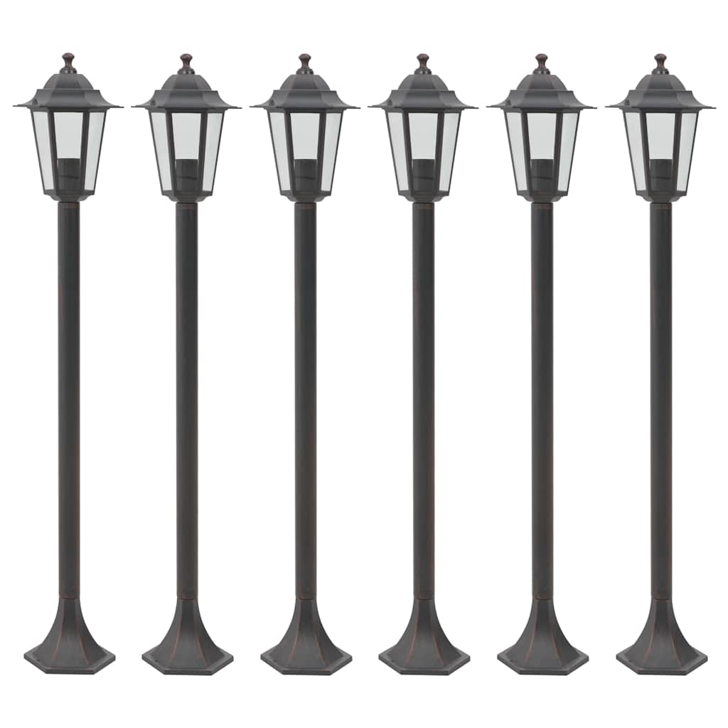 Aialaternad, 6 tk, E27 110 cm, alumiinium, pronks