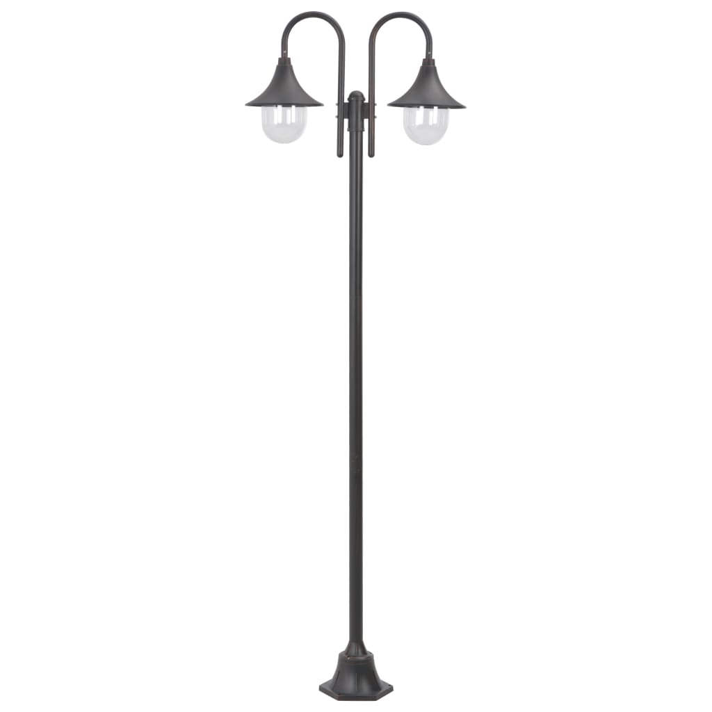 Aialatern, E27 220 cm, alumiinium, kahe laternaga, pronks
